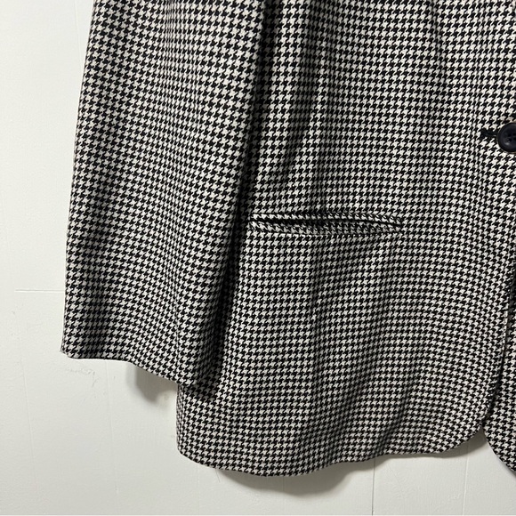 Vintage 90’s Wool Blend Classic Contemporary Preppy Houndstooth Blazer Size 14 - Picture 4 of 15